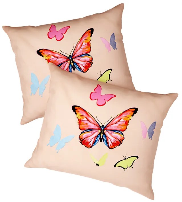 Set 2 huse de perna ORANGE BUTTERFLY 40x50 cm