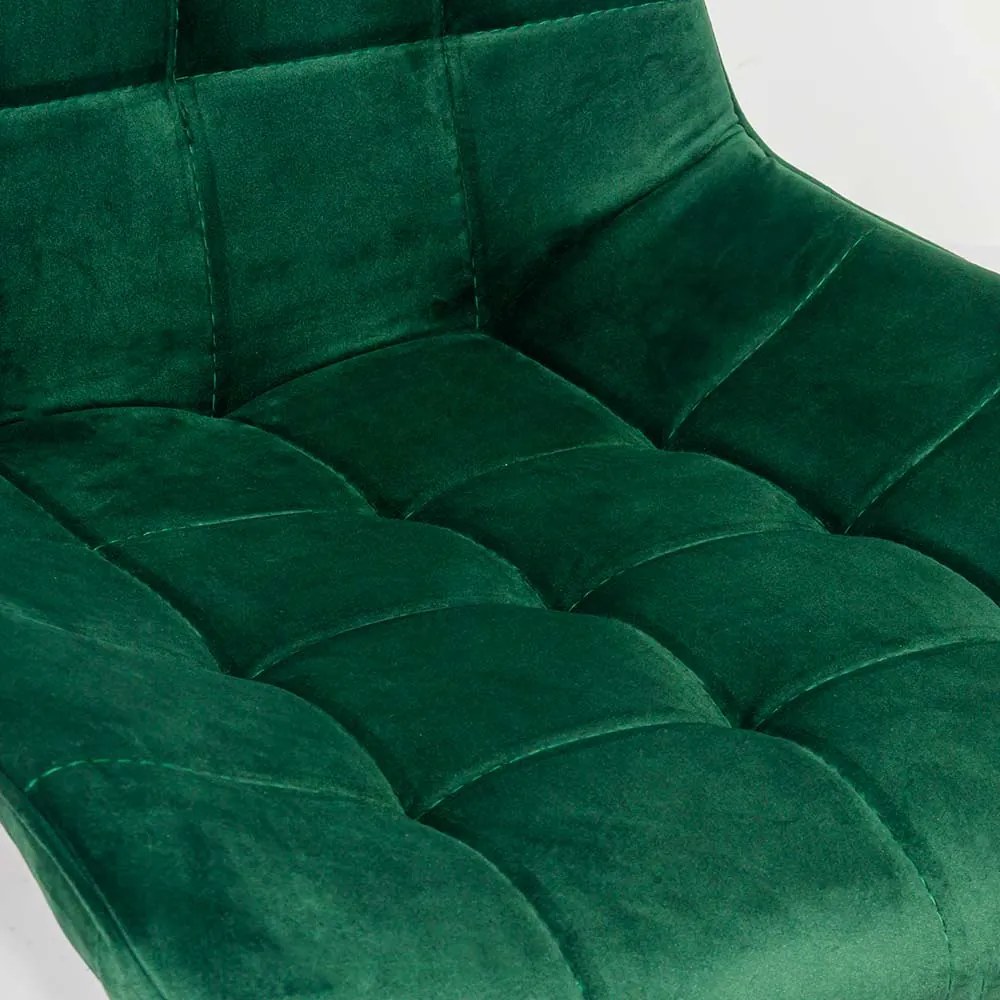 Scaun living verde BUC 206 din catifea cu cadru metalic vopsit