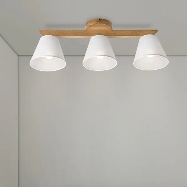 Lustră aplicată Brilagi ANTHONY 3xE14/40W/230V stejar/alb