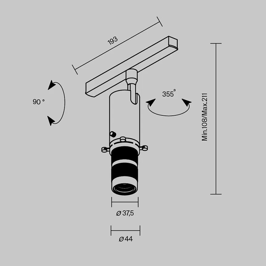 Spot LED profesional, accesoriu pentru sina magnetica Exility, Gala Smart