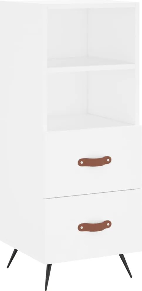 vidaXL Servantă, alb, 34,5x34x90 cm, lemn compozit