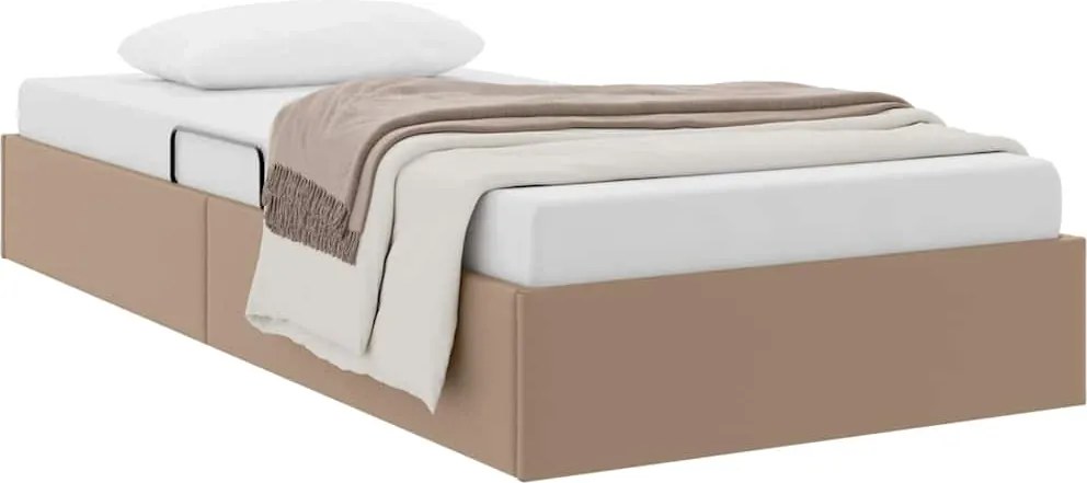 vidaXL Pat cu storage Cappuccino 100 x 200 cm Piele artificială