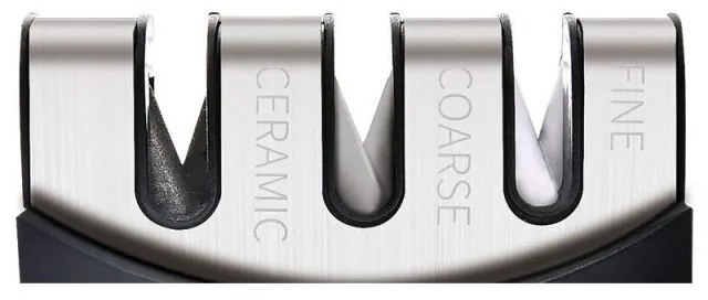 Ascuțitor de cuțite Bohmann BH 02-703, 3 sisteme de ascuțire, oțel tungsten, ceramică, negru