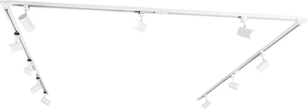 Sistem de iluminat inteligent cu șină monofazată cu 10 spoturi albe, inclusiv Wifi GU10 - Iconic Jeana