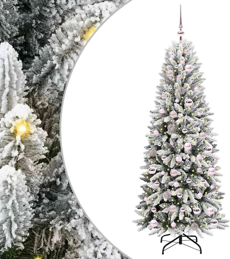 vidaXL Brad de Crăciun artificial cu 300 LED cu suport Alb 180 cm