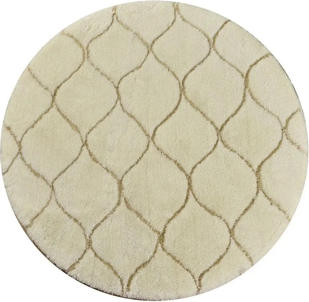 Covoras baie INFINITY, 90x90 cm, forma rotunda, acril, bej