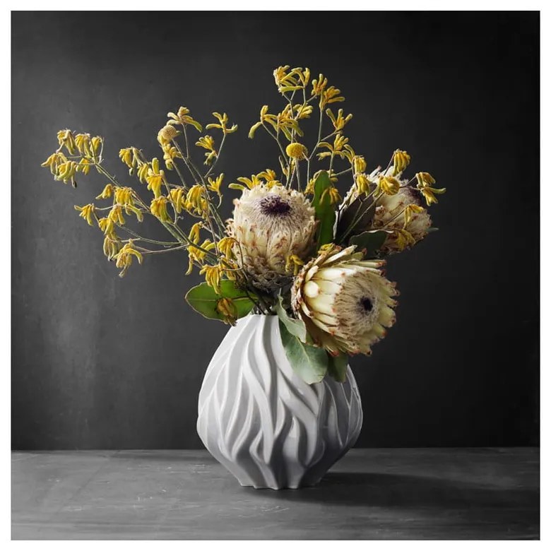 Vază din porțelan Morsø Flame, înălțime 23 cm, alb