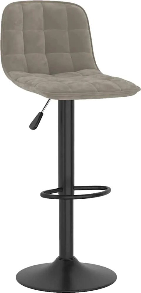 vidaXL Scaun de bar, gri deschis, catifea