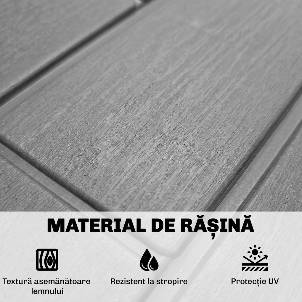 Outsunny Ladă de Depozitare pentru Grădină 227L din Rășină Rezistentă la Apă și UV cu Închidere, 106,5x43x54,5 cm, Gri | Aosom Romania