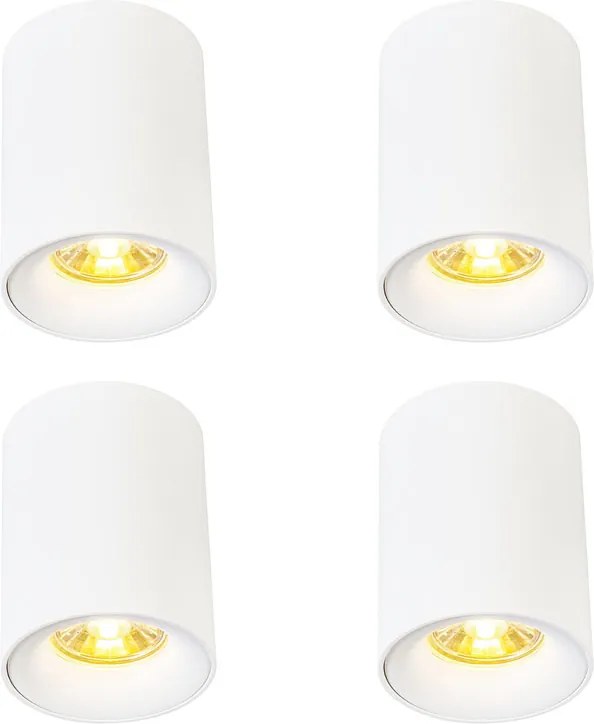 Set de 4 spoturi moderne albe GU10 de 50 mm, montate la suprafață - Ronda