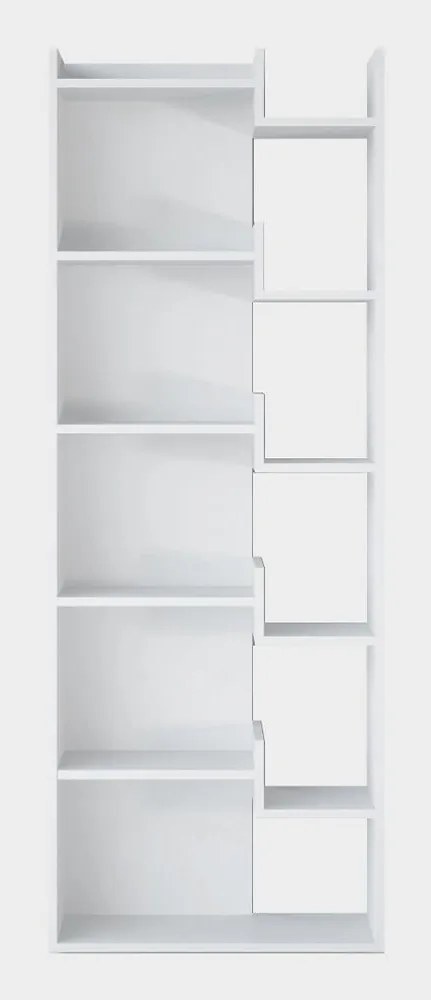 Bibliotecă Brooke White, înălțime 162 cm, alb