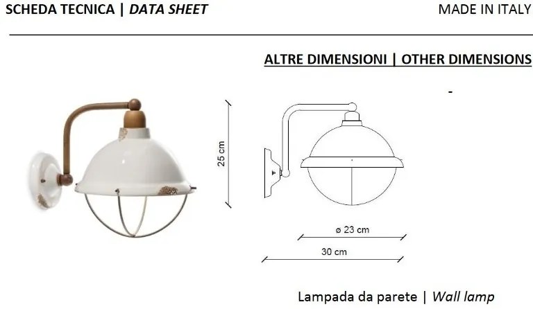 Aplica design retro realizata manual din ceramica INDUSTRIAL