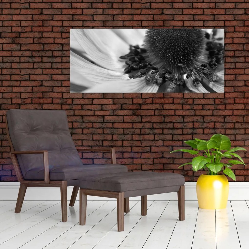 Tablou - Floare în alb-negru (120x50 cm)