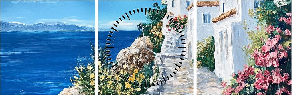 Tablou - Alee lângă mare (cu ceas) (90x30 cm)