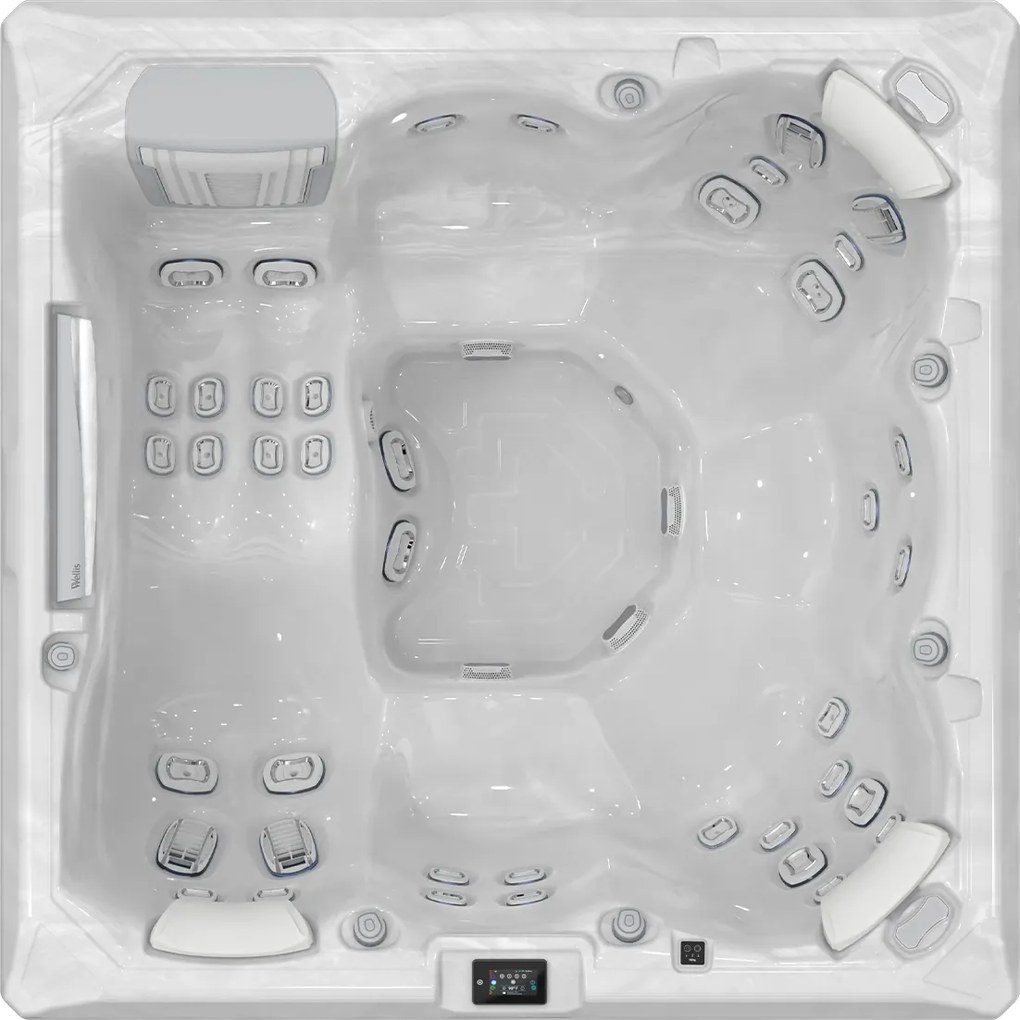 Minipiscina jacuzzi 6 persoane, 43 jeturi, Infinity jets, WiFi, sistem In-Line WIS, unitate de control Gecko IN.YE-3, sistem audio, 215 215 cm,