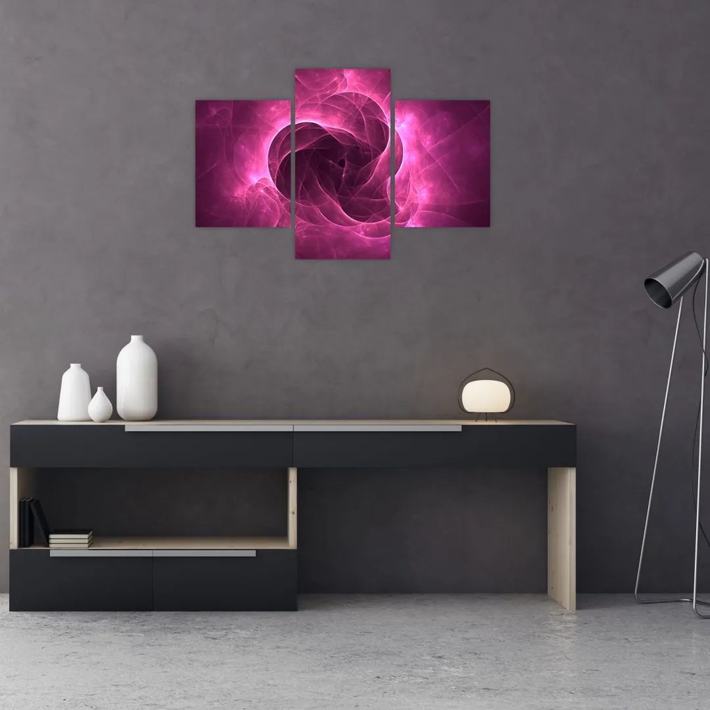 Tablou cu abstracțiune modernă în roz (90x60 cm)