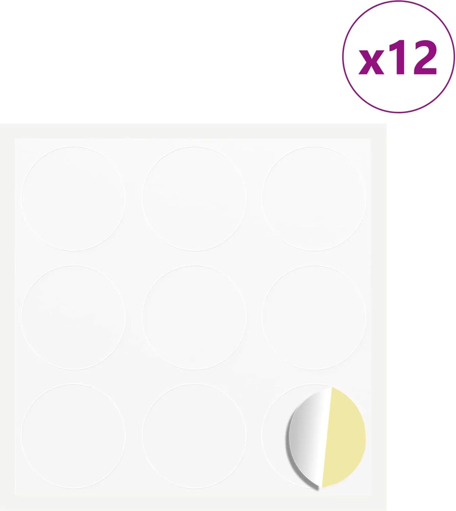 vidaXL Autocolant 12 pcs Alb Ø 20 x 0,5 mm Hârtie