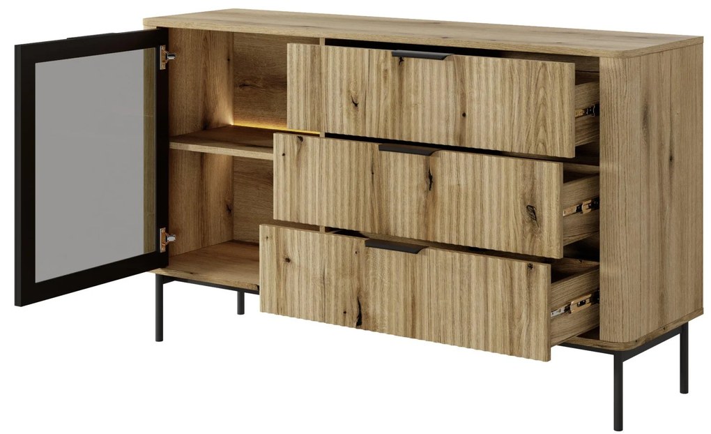 Comodă Wilsire II (stejar coast evoke + negru). 1097500