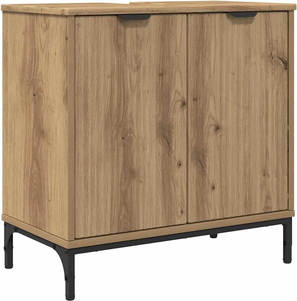 vidaXL Dulap pentru Chiuveta de Baie cu depozitare Stejar Artizanal