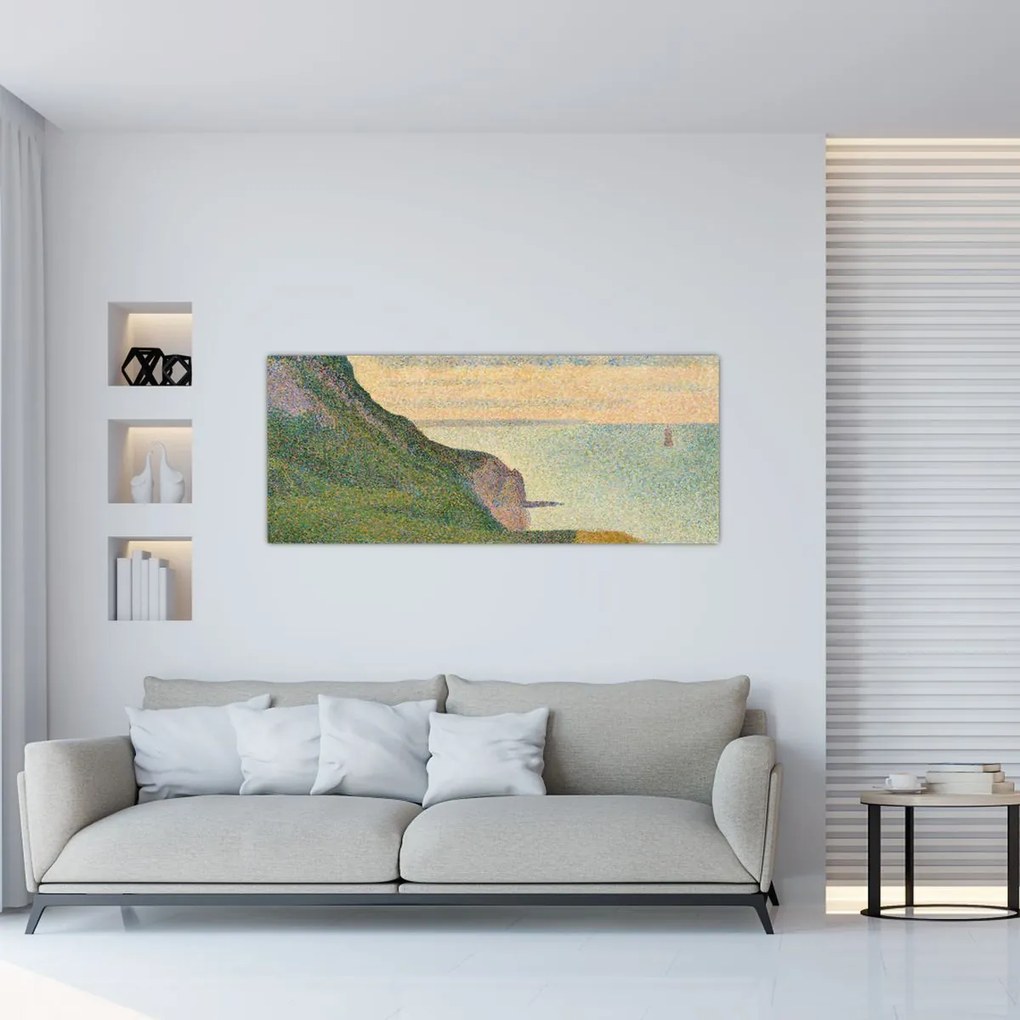 Tablou - Georges Seurat, Seascape at Port-en-Bessin, Normandy, reproducere (120x50 cm)
