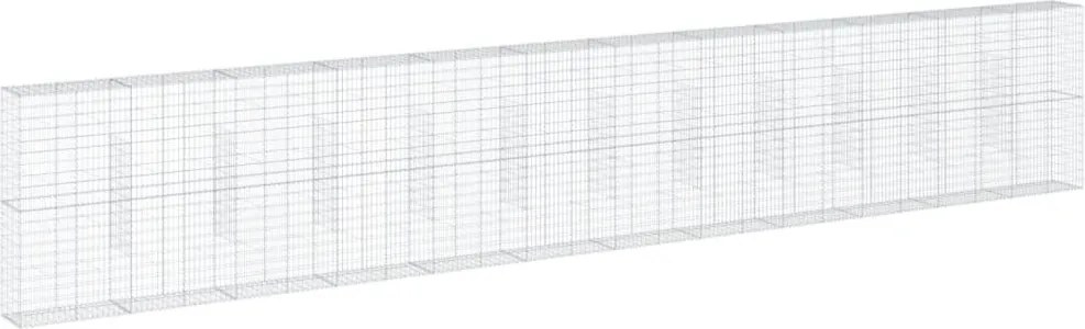 vidaXL Coș gabion cu capac, 1200x50x200 cm, fier galvanizat