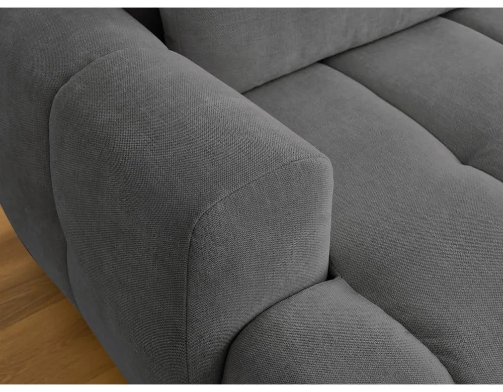 Colțar gri închis extensibil/cu spațiu de depozitare (cu colț pe partea dreaptă/cu șezlong) Fuji – Bobochic Paris