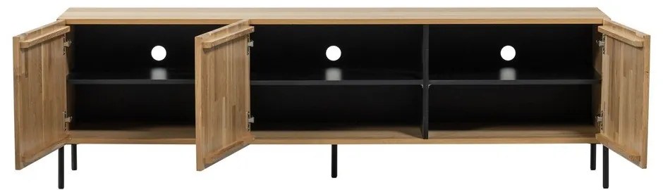 Comodă TV în culoare naturală din lemn de stejar 180x56x46 cm Bono – WOOOD