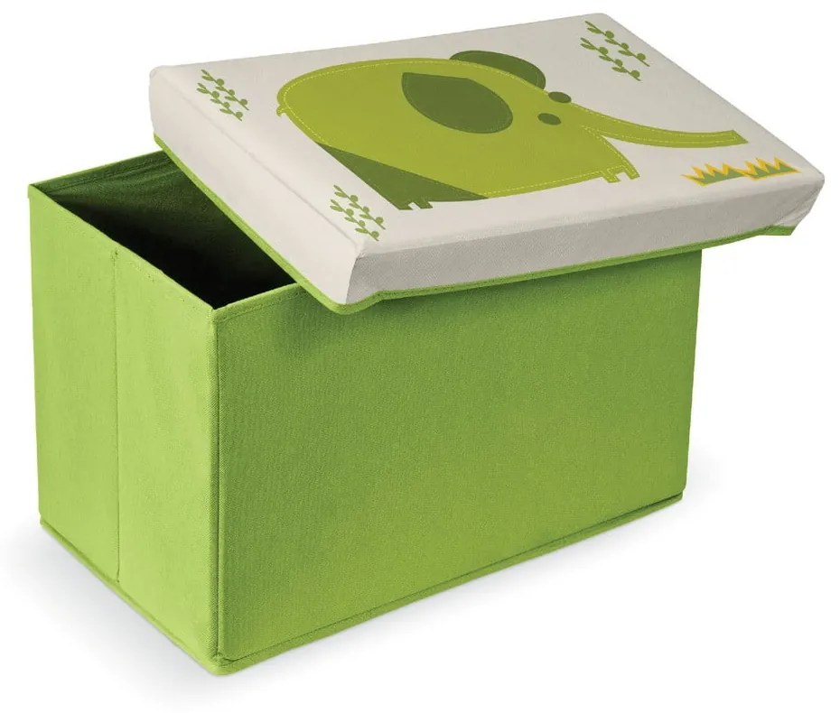 Taburet cu spațiu pentru depozitare Domopak Elephant, verde