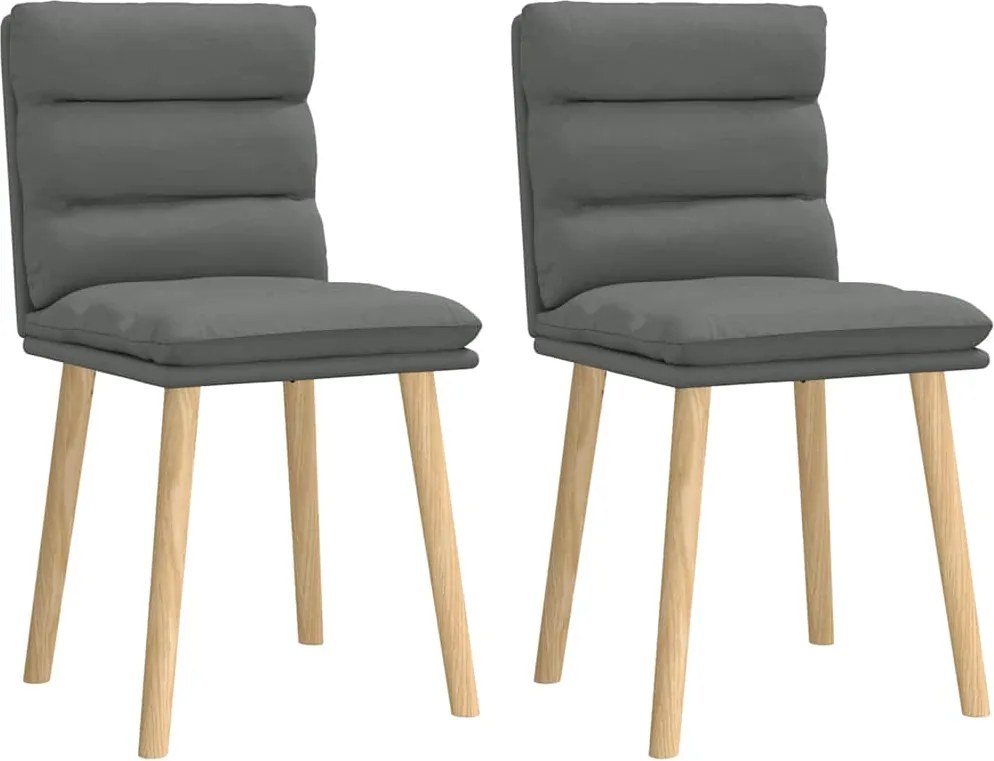 vidaXL Scaune de sufragerie, 2 buc., gri închis, material textil