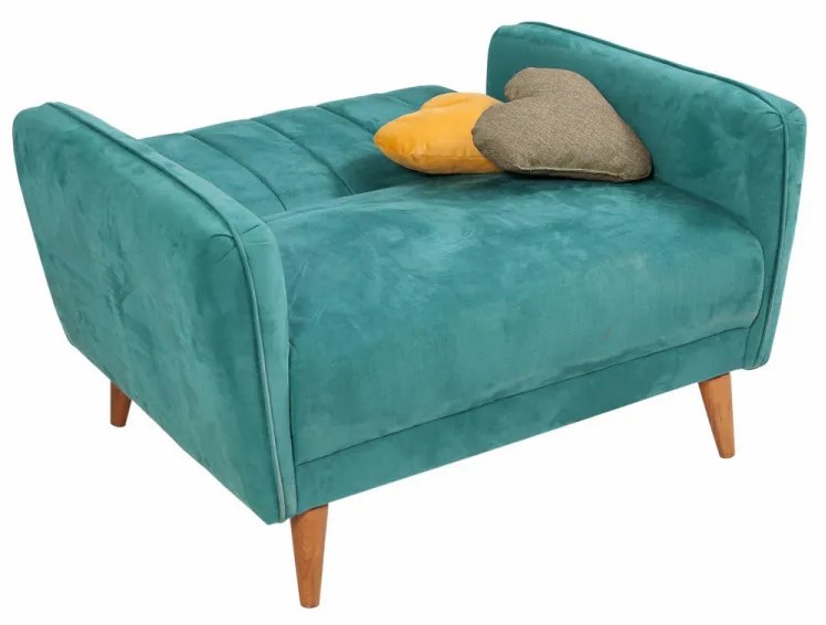 Canapea 2 Locuri, Lemn Solid, Aqua Loveseat, Verde Marin
