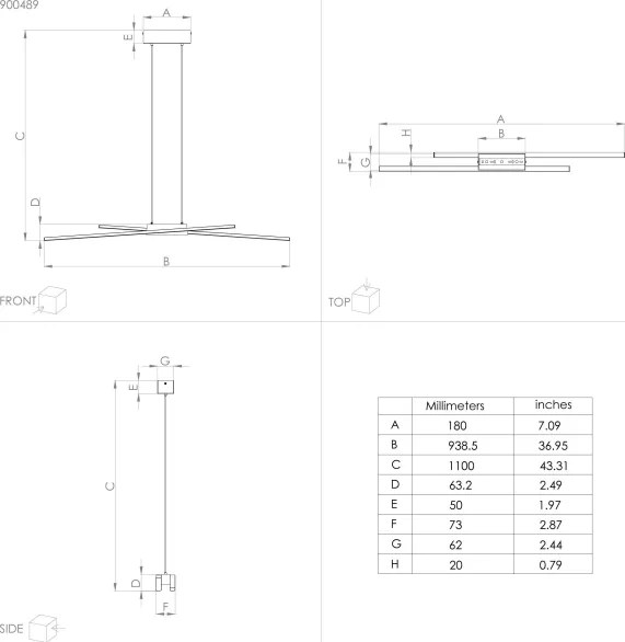 Lustră LED pe cablu dimabilă PANAGRIA 2xLED/13W/230V Eglo 900489