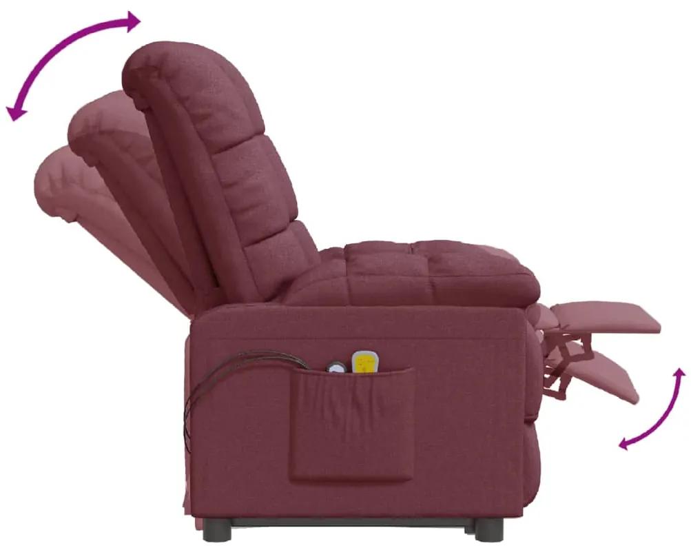 Fotoliu rabatabil de masaj cu ridicare violet textil 1, Violet