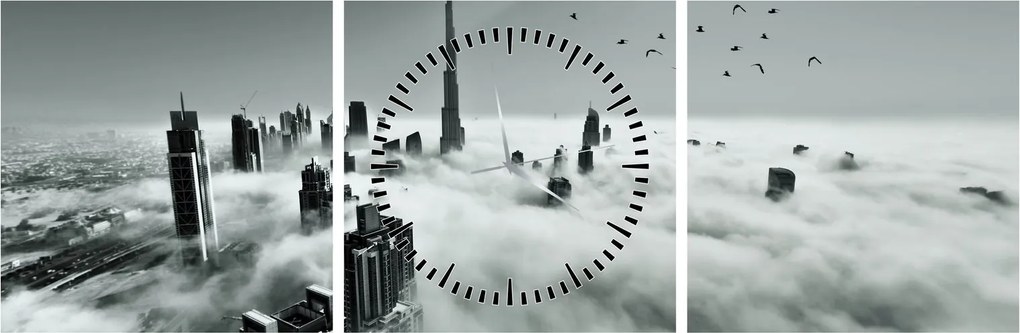 Tablou - Zgârie-nori, dubai (cu ceas) (90x30 cm)