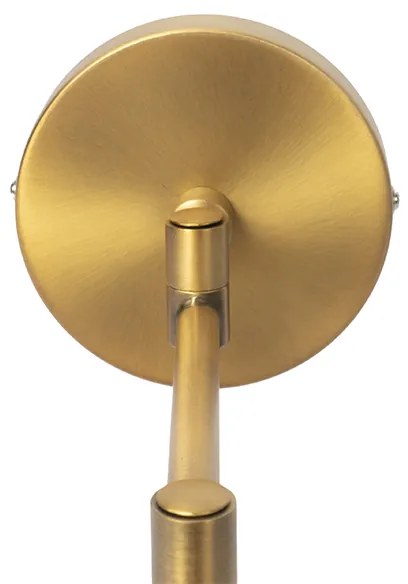 Aplică de perete din bronz cu capotă albă și braț reglabil - Ladas Deluxe