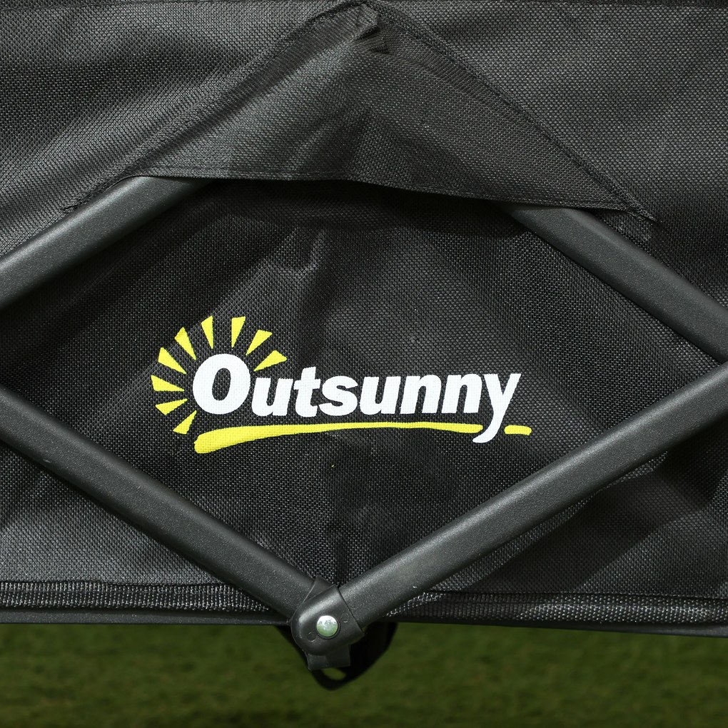 Outsunny Cărucior de Grădină Pliabil și Compact, Cărucior Multifuncțional cu Roți Universale și Mâner Reglabil pentru Sport, Camping, Cumpărături, Negru | Aosom Romania