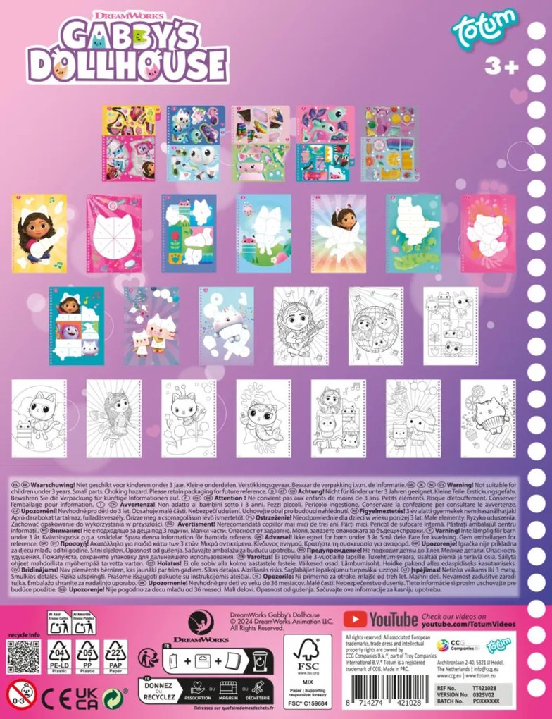 Gabby's Dollhouse Sprinkle Party set de autocolante puzzle și colorat