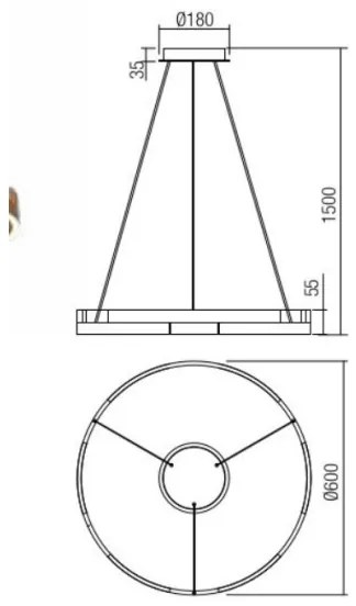Lustră LED dimabilă pe cablu CASTLE LED/36W/230V negru Redo 01-3173