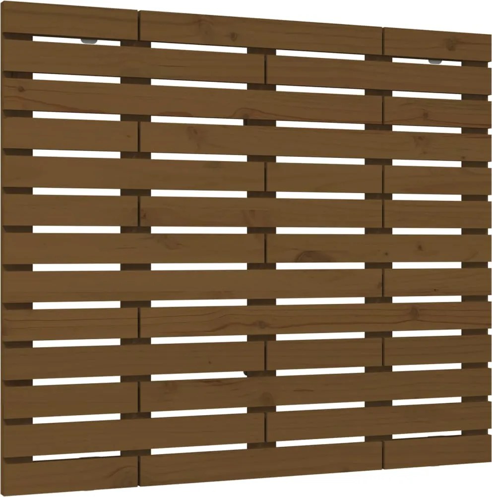 vidaXL Tăblie de pat pentru perete, maro miere, 141x3x91,5 cm lemn pin