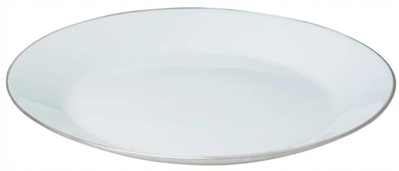 Set farfurii Kinghoff KH 1877, 18 piese, 6 persoane, Opal, Alb/Argintiu
