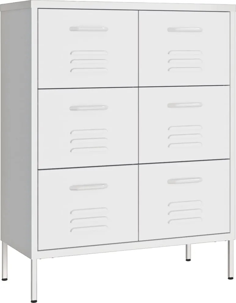 vidaXL Dulap cu sertare, alb, 80x35x101,5 cm, oțel