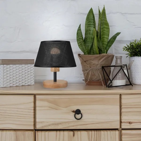 Lampă de masă Brilagi ANTHONY 1xE14/40W/230V stejar/negru