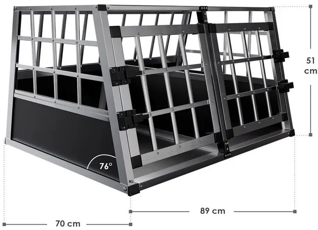 Juskys Lada din aluminiu pentru caini LX
