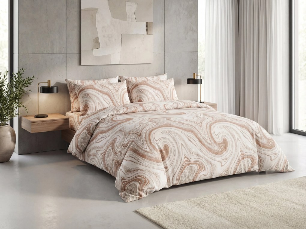 Lenjerie de pat din microfibra NUDESTONE bej Dimensiune lenjerie de pat: 2 buc 70 x 80 cm | 160 x 200 cm