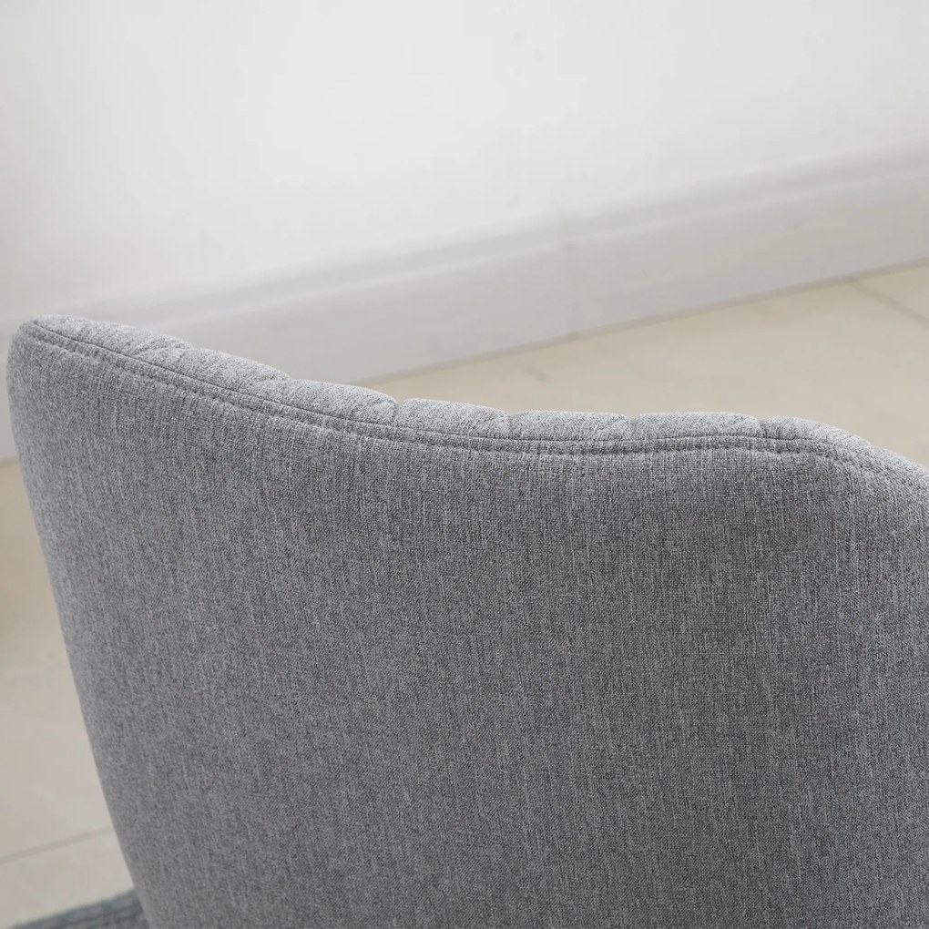 HOMCOM Set de 2 Scaune de Dining Design scandinav, Picioare subtiri din lemn de fag, Scaun cu spătar și brațe ergonomice, Gri | Aosom Romania