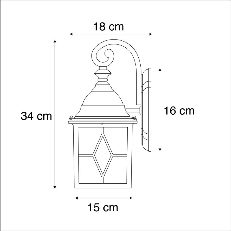 Lampă de perete exterioară inteligentă romantică bronz cu Wifi A60 - Londra