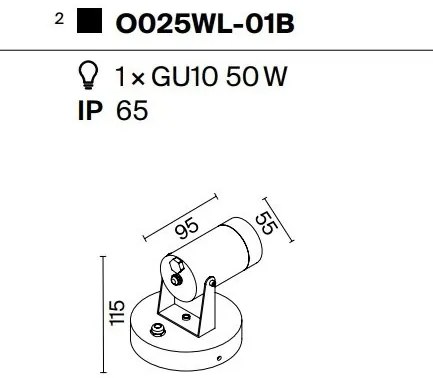Aplica de perete exterior cu spot directionabil IP65 Scope