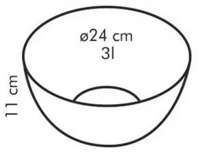 Bol din sticlă Tescoma GIRO, 24 cm, 24 cm