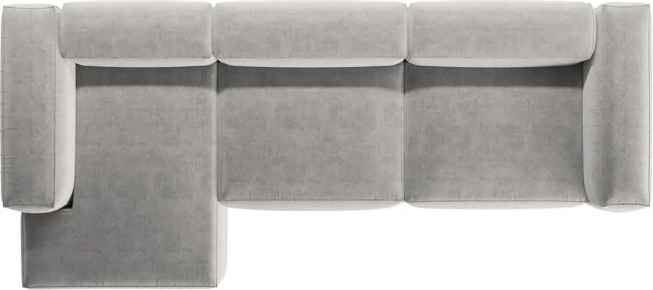 Colțar gri deschis (cu colț pe partea stângă/cu șezlong) Bergamo – Cosmopolitan Design