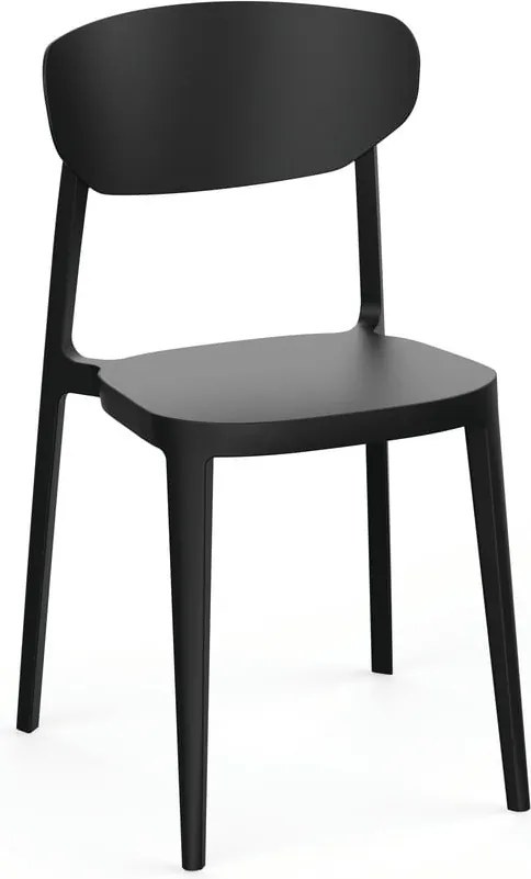 Scaun de grădină negru din plastic Mare – Rojaplast