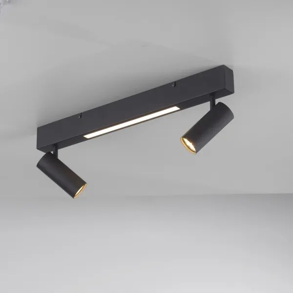 Schöner Wohnen 11793-18 - Spot LED DANTE 2xGU10/10W+LED/7,2W negru